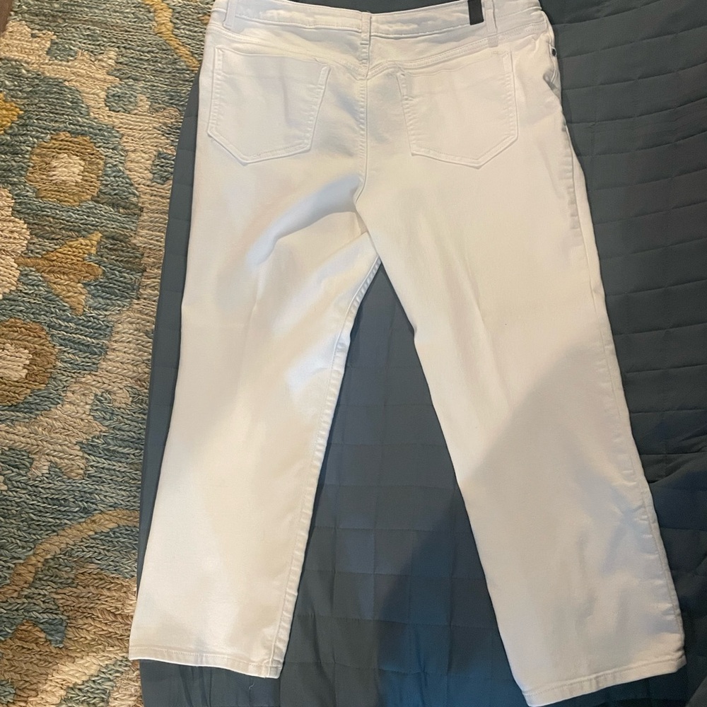 Simply Vera Vera Wang White Ankle Cropped Jeans